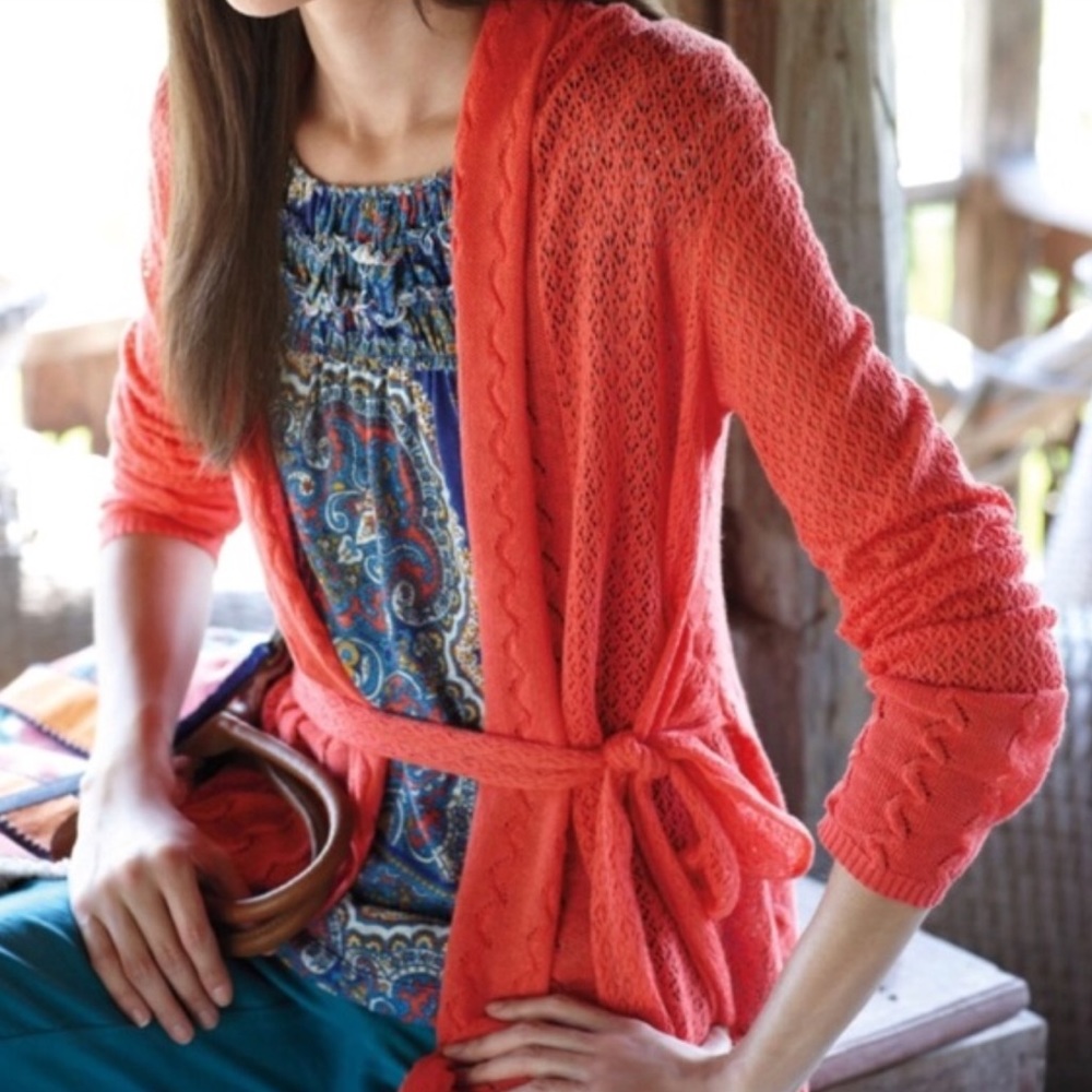 Anthropologie Knitted & Knotted tie cardigan